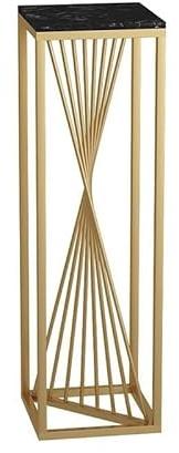 MQXDNFDC Tables d'appoint en marbre - Grand présentoir fin en métal - Pot de fleurs pour coin intérieur, meubles de salon (taille : 60 cm, couleur : noir) (noir, 100 cm)