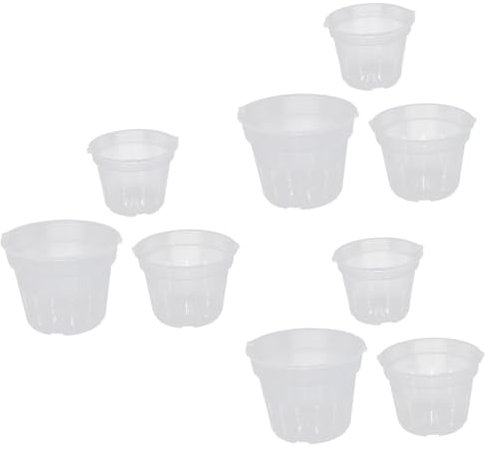 Kisangel 3sets Breathable Pots Orchid Nursery Pot Orchid Starting Pots Plant Orchids Orchid Potting Mix Clear Flower Pot Transparent Gardening Flowerpot Flower Pots Orchid Bark Pp 9pcs*3