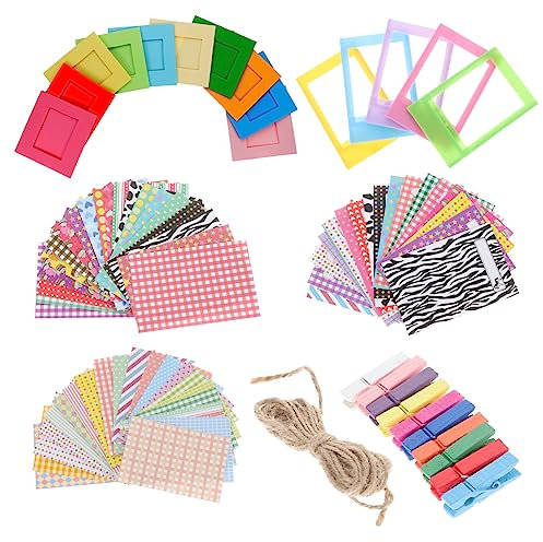 HOMSFOU 6-in-1 Instant Camera Frame Kit Photo Hanging Display with Clips for Mini9/8/8 Accessories