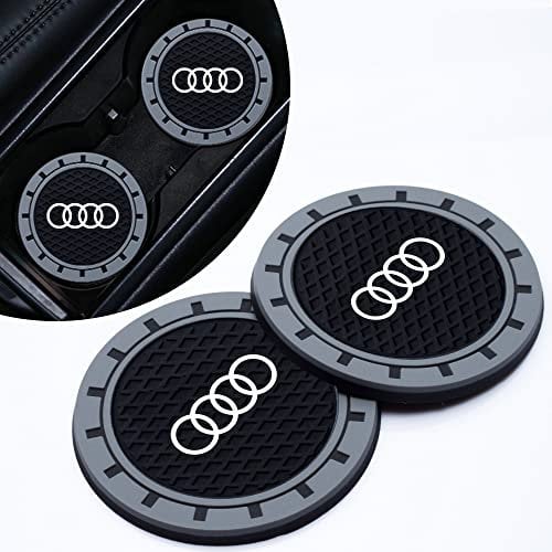 for Audi Car Cup Coaster, Drink Holder Coaster for Audi A1 A3 RS3 A4 A5 A6 A7 RS7 A8 Q3 Q5 Q7 R8, 2PCS