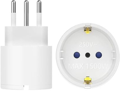 Leloco Deutschland auf Italien Stecker -Reiseführer Italien stecker 230v- 2 Stück -Adapter Ltalien Deutschland -Reiseadapter für Lhren Italienischen Aufenthalt