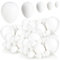com-four® 144x weiße Deko-Ostereier aus Kunststoff - große und kleine Plastikeier zum Anmalen und Aufhängen - Kunststoffeier-Dekoration zu Ostern