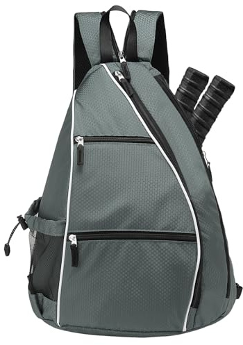 SUIKIHUM Pickleball Sling Bags 32L Convertible Reversible Paddle Rackets Bag Lightweight Casual Pack for Men Women Ladies, GRAU, Small, Casual