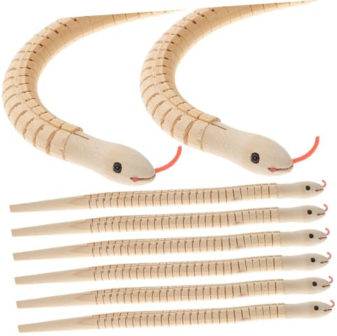 JOINPAYA 8 Stück Teiliges Holzschlangen für Halloween Realistische Flexible Schlangen für Dekoration für Partys und Geburtstagsfeiern Sicher und Schadstofffrei Zufällige