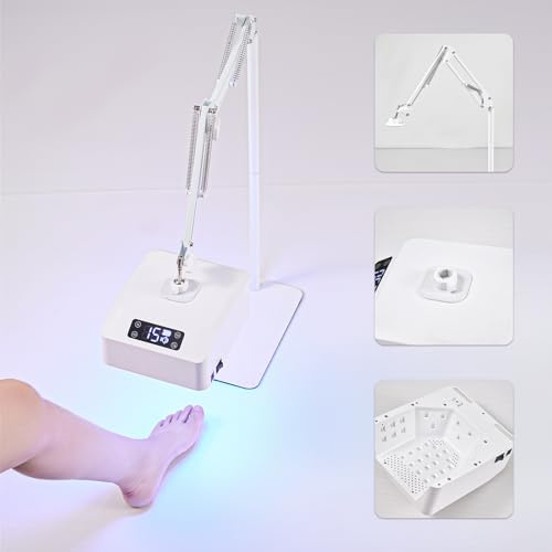 eccuslon UV-Fußlampe, 78W Hängende Pediküre-Lampe, Kabellose UV-Lampe für Füße, LED-Nagellampe an Arm, Drahtlose Bodenleuchte zum Aushärten von Gel-Nagellack (whole floor lamp)