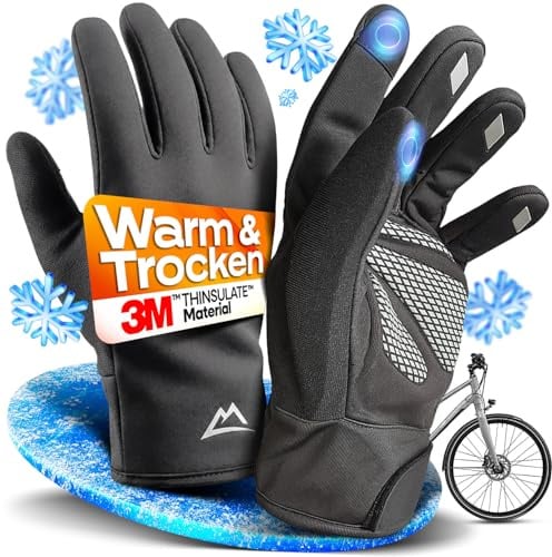 Nextcover® Winter Fahrradhandschuhe Herren & Damen mit ThermoShield 2.0 I Unisex Winterhandschuhe Fahrrad in Größe S-XXL I Warme & wasserdichte Thermo Fahrrad Handschuhe Winter wasserdicht