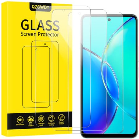 QZGWDY 3 Piezas para Vivo Y36 4G / Vivo Y36 5G Protector Pantalla Cristal Templado, Glass Screen Protector Dureza 9H, HD Vidrio, Sin Burbujas, Resistente Arañazos
