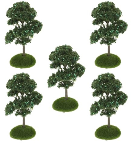 ORFOFE 5 pièces Arbres Miniatures Artificiels Réalistes Pommiers pour Diorama Modèles Plastique Durables pour Décoration Micro Paysage Table Sable et Modèles Ferroviaires