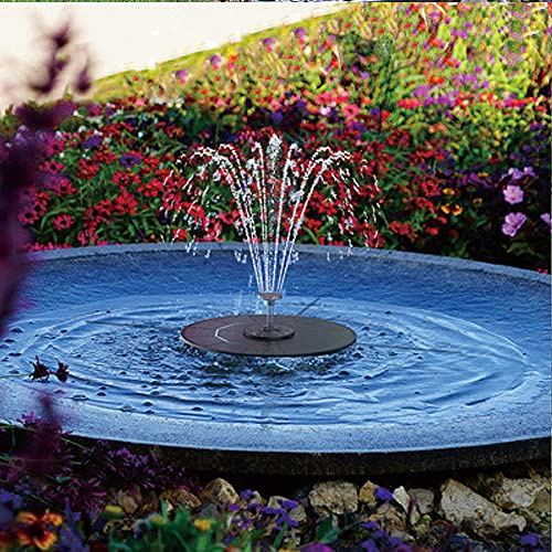 5.5W Solar Powered Water Pump Fountain with Battery Backup Garden Bird Bath Pond Fountain Pump Kit with 8 Nozzles for Outdoor Water Feature