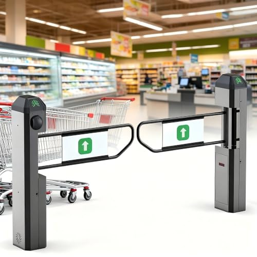 Puerta De Entrada De Rebote Unidireccional, Barrera De Puerta Batiente Con Sensor De Radar Automático Con Velocidad Y Detección Ajustables, Torniquete De Apertura Automática(A)