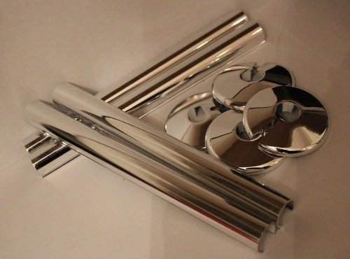 4 x 15mm SNAPPIT pipe covers and pipe Collars CHROME -Free P & P