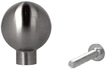 Möbelknopf Möbelgriff Schubladenknopf Knopf massiv Edelstahl ø 25mm matt gebürstet Kugelknopf Schrankknopf