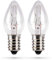 HEITECH Ersatzlampe 2er Pack 15W E14 - Ersatzbirne für Orientierungslicht, Salzkristalllampe, Salzsteinlampe, Salzlampe, Nähmaschine, Vitrine - Leuchtmittel mit 40 Lumen - Glühbirne Glühlampe Lampe