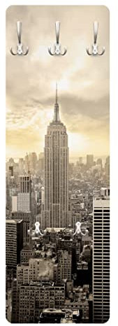 Bilderwelten Garderobe New York - Manhattan Dawn - Beige, Größe HxB:105cm x 34cm