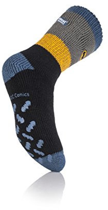 HEAT HOLDERS 1 Pair Original Mens Batman Winter Warm Striped Non Slip Slipper Socks UK 6-11 EUR 39-45, US 7-12