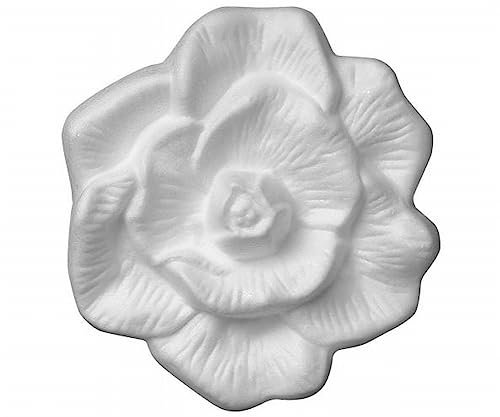 4x DECOSA 3D Wandtattoo Rose aus Polystyrol, Wandsticker Blume, Wandaufkleber, Wanddeko Flower, Wandtatoo, Ornament, Relief