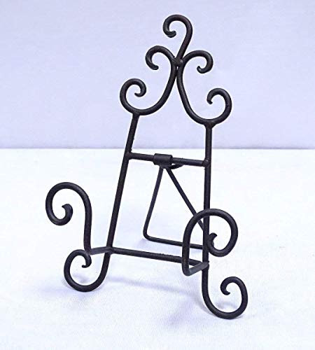 linoows Landhaus Tellerständer, Buchständer, Bilderständer aus Eisen, 19 cm