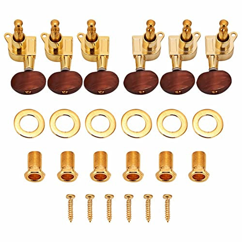 3L3R Gitarre Mechanik Stimmwirbel, Locking Tuners Mechaniken für Akustische E-Gitarre(Gold)