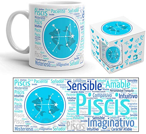 Kembilove Taza de Desayuno Horóscopo de Piscis – Taza de café de Signo del Zodiaco Piscis – Tazas de Café y Té Horóscopo Leo – Regalo Original para Parejas, Amigos, Familiares, Cumpleaños