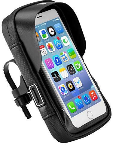 EMSea Handy-Lenker-Halterung, wasserdicht, drehbar, Fahrradhalterung, Kartenfach aus Netzstoff, für Fahrrad, Motorrad, 15,2 cm Touchscreen