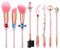 Anime Moon Pinceaux de maquillage professionnels avec manche en métal rose pour les yeux, le visage et les lèvres