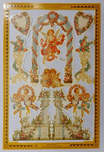 Glanzbilder A166 Frieden Engel Harfe Musik Säule Blume Posiebilder Deko Mamelok 70