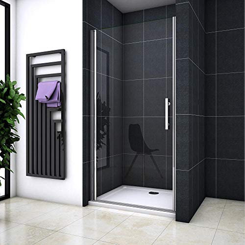 Box Doccia Per Nicchia 70x187 cm Porta a Battente verso l’esterno in Vetro 6 mm Temperato Trasparente Anticalcare Telaio Cromo Lucido