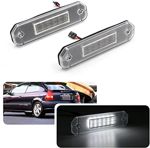 njssjd 2 x LED-Kennzeichenbeleuchtung für Hon/da MK6 VI Civic EJ EK EM Del Sol EH EG 18SMD 6000K Xenon Weiß Heckleuchte OEM 34100S04A01