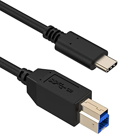CBUS 2m USB-C auf USB-3.0 Kabel kompatibel mit iFi Zen DAC, Monitor, Drucker, Scanner, externe Festplatten, USB-Hub-Dockingstationen und mehr (Schwarz)