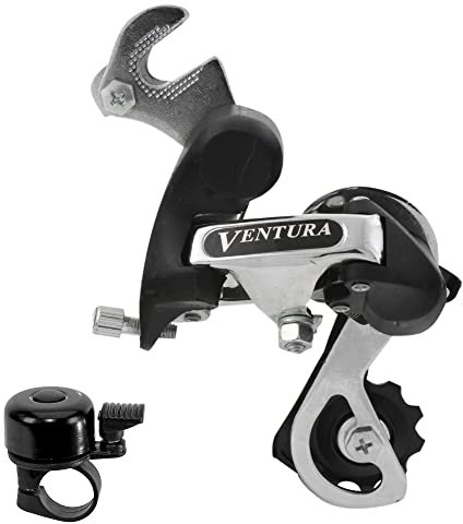 Ventura 6/7S Schaltwerk 6-/7-fach 28 Zähne Schwarz-Silber inkl. Fahrradklingel