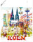 ARTLAND Wanddeko Poster & Kunstdrucke Wandposter 60x80 cm Hochformat Gemälde Pop Art Köln Stadt Kölner Dom Bunt U2ZU