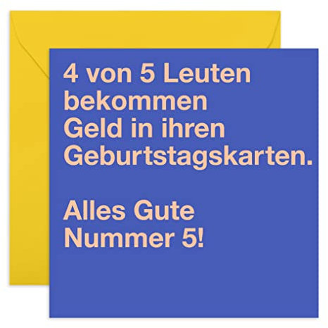 Central 23 - Lustige Geburtstagskarte – 4 von 5 Leuten - Humorvolle Glückwunschkarte zum Geburtstag für Männer Frauen Ihn Sie - Mit witzigen Aufklebern