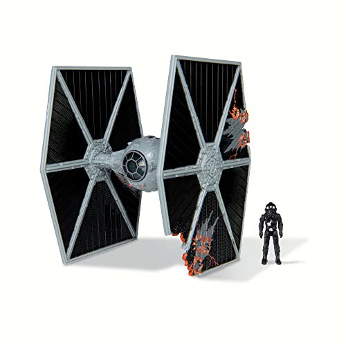 Star Wars Micro Galaxy Squadron TIE Fighter (Battle Damage) Vaisseau Light Armour Class de 8 cm avec Figurine TIE Pilot de 2,5 cm