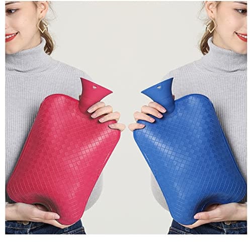 Hot Water Bottles Large 2 Pack PVC 3L Big Hot Water Bag for Sleeping and Feet Warmer - Bed Warmer & Comfortable Feeling Gift for Women & Kids, for Pain Relief Ease Aches Cold Hot Therapy