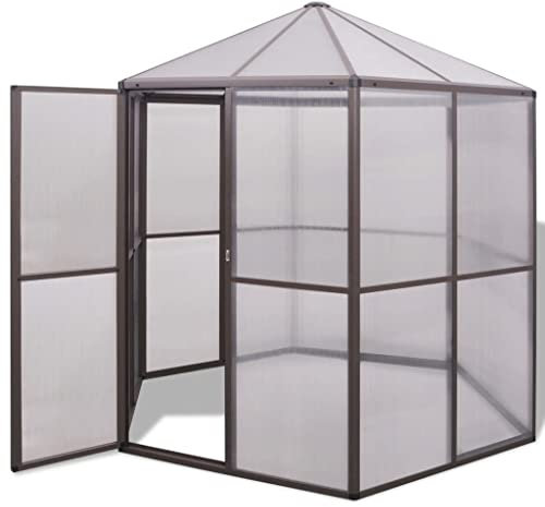YEZIYIYFOB Gewächshaus Aluminium Frostschutz Pflanzen Winterschutz GewäChshaus Klein FrostwäChter GewäChshaus Winterfest GeräTehaus Tomatenhaus 240x211x232 cm UV-beständig