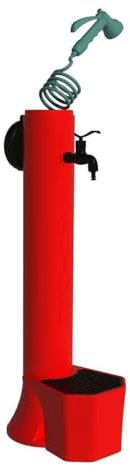 Sined Tritone Pro Gartenbrunnen Mit Doppeltem Wasseranschluss Und Korb Aus Polyethylen Rot