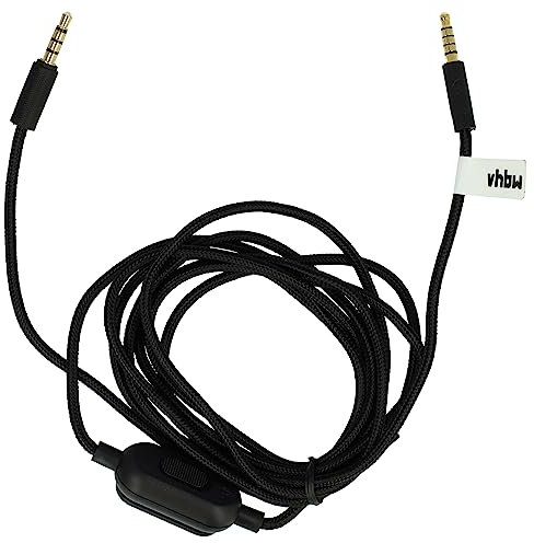 vhbw Audio AUX Kabel kompatibel mit Logitech G Pro, G Pro X, G233, G433 Kopfhörer - Audiokabel 3,5 mm Klinkenstecker, 200 cm, Schwarz