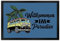 speecheese Willkommen im Paradies Campervan Fußmatte XL in 40x60 cm EIN dekoratives Türvorleger für Dein Zuhause Bulli Fußabtreter Vanlife Türmatte Camping Urlaub