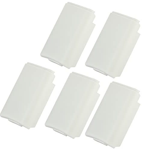 Tapa de Batería para 360 Funda de Carcasa de Batería para Abs 5 Piezas Kit de Funda de Carcasa de Batería de Repuesto Universal para Controlador de 360 (Negro) (Blanco)