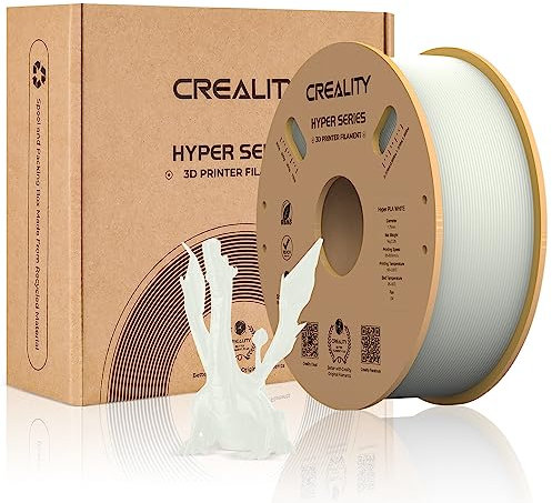 Creality Offizielles PLA-Filament Hyper Series PLA Super Druckgeschwindigkeit 30–600 mm/s 1,75 mm 1 kg Spule, 3D-Druck-Filament für 3D-Drucker, Weiß
