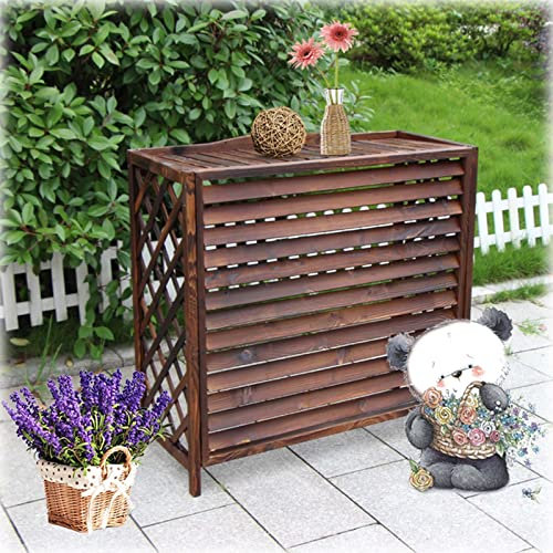 Couverture De Climatiseur En Bois Extérieur Des Plantes, Cache Climatiseur Utiliser Dans Le Jardin, Support De Fleurs Bois Massif Exterieur, Housse Protection Climatiseur Exterieur, Résistant À L'usur