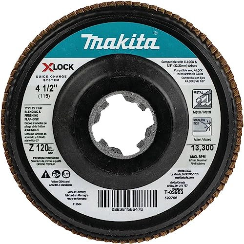 Makita T-03953 X-Lock Fächerscheibe für X-Lock und alle 2,27 cm (7/8 Zoll) Dorn Schleifscheiben für X-Lock und alle 2,2 cm (7/8 Zoll) Schleifmaschinen