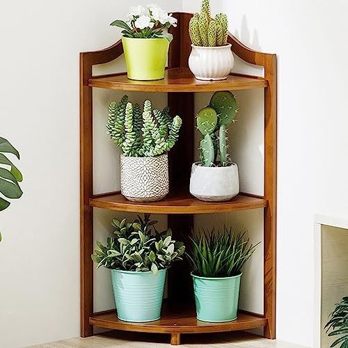 Hoher Bambus-Pflanzenständer, 3/4-stufiges Blumen- und Pflanzenregal, Organizer-Halter, Display, eigenständiges Lagerregal, Leiter für draußen/innen, A, braun