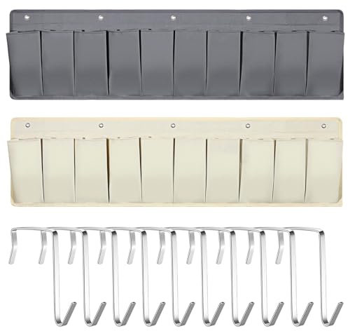 SANON 2 Stück Wohnmobil Schuhaufbewahrung, Organizer über der Tür für Schuhe, hängende Nachttisch-Aufbewahrungstaschen mit 10 Tasche, Wohnmobil-Schuhtaschen für Schuhe, Spielzeug, Werkzeuge