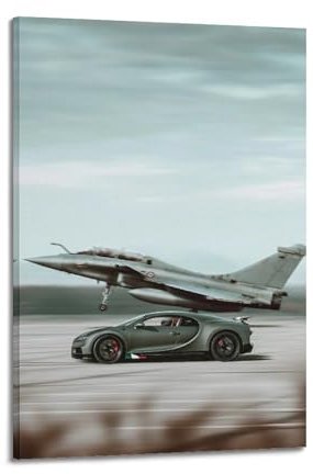 GEAD Supercar Poster W16 Engine Veyron VS Military Jet Fighter Dekorative Malerei Leinwand Kunst Bild 30 x 45 cm