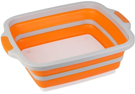 Tiawudi Large 4.22 Gal / 16L Collapsible Cutting Board with Container, Foldable BBQ Prep Tub, Sapce Saving Dish Basin for Kitchen, Camping, Picnic, Vegetable and Fruit