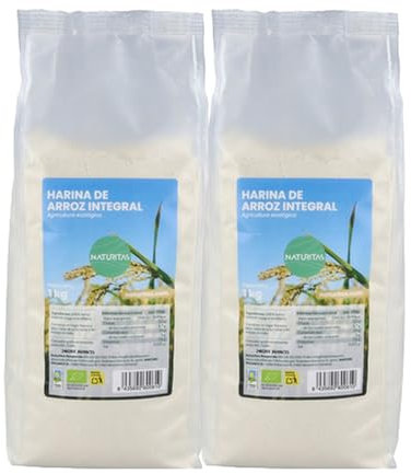 Pack 2x Harina de Arroz Integral Sin Gluten BIO 1kg | Vegano | Origen: España