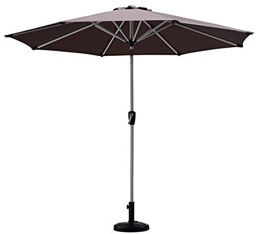 asdchZen Brauner Terrassen-Tischschirm Mit 12,5 Kg-Basis, Sonnenschirme Für Den Außenbereich, Marktschirme Für Garten, Hinterhof, Pool, Strand Und Balkon, 2,7 M/9 Fuß