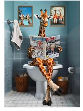 KHDULQ Leinwand Bilder,20 * 30CM Badezimmer Bilder Wc Poster Vintage Toiletten Abstrakte Poster & Kunstdrucke Rahmenlos Deko Tierplakat,Lustige Badezimmer Wanddekoration,für Wohnzimmer Zuhaus(C)