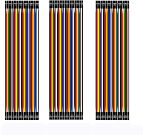 SagaSave 120 Pcs Jumper Wires Set, 20cm 40 Pin Female to Female Multicolored Dupont Cable, Breadboard Jumper Wires Ribbon Cables Kit for Arduino DIY Project